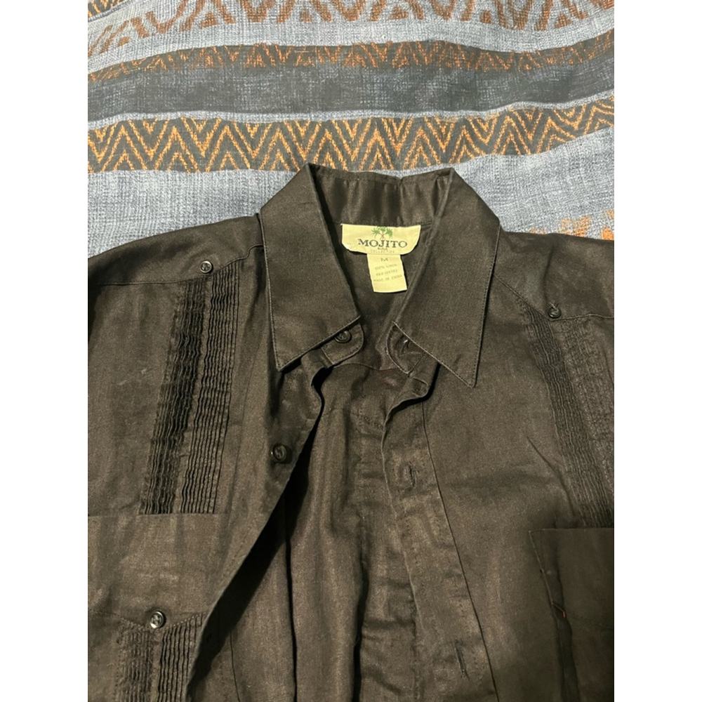 Men's Mojito Button Down Shirt Size M Black